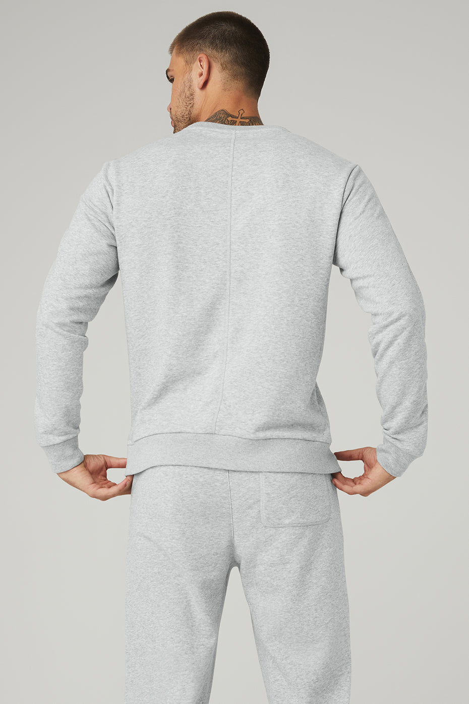 Grey Men's Alo Yoga Qualifier Crewneck Sweatshirts | EFY-304162