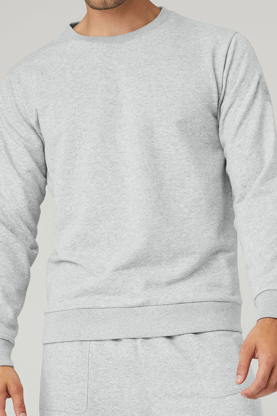 Grey Men's Alo Yoga Qualifier Crewneck Sweatshirts | EFY-304162