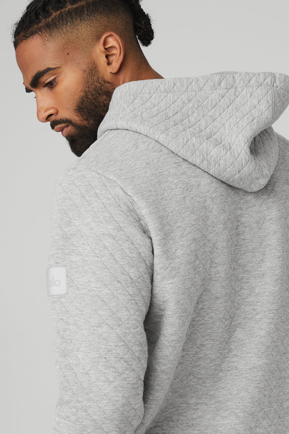 Grey Men's Alo Yoga Quilted Stadium Hoodie | ZYL-735189