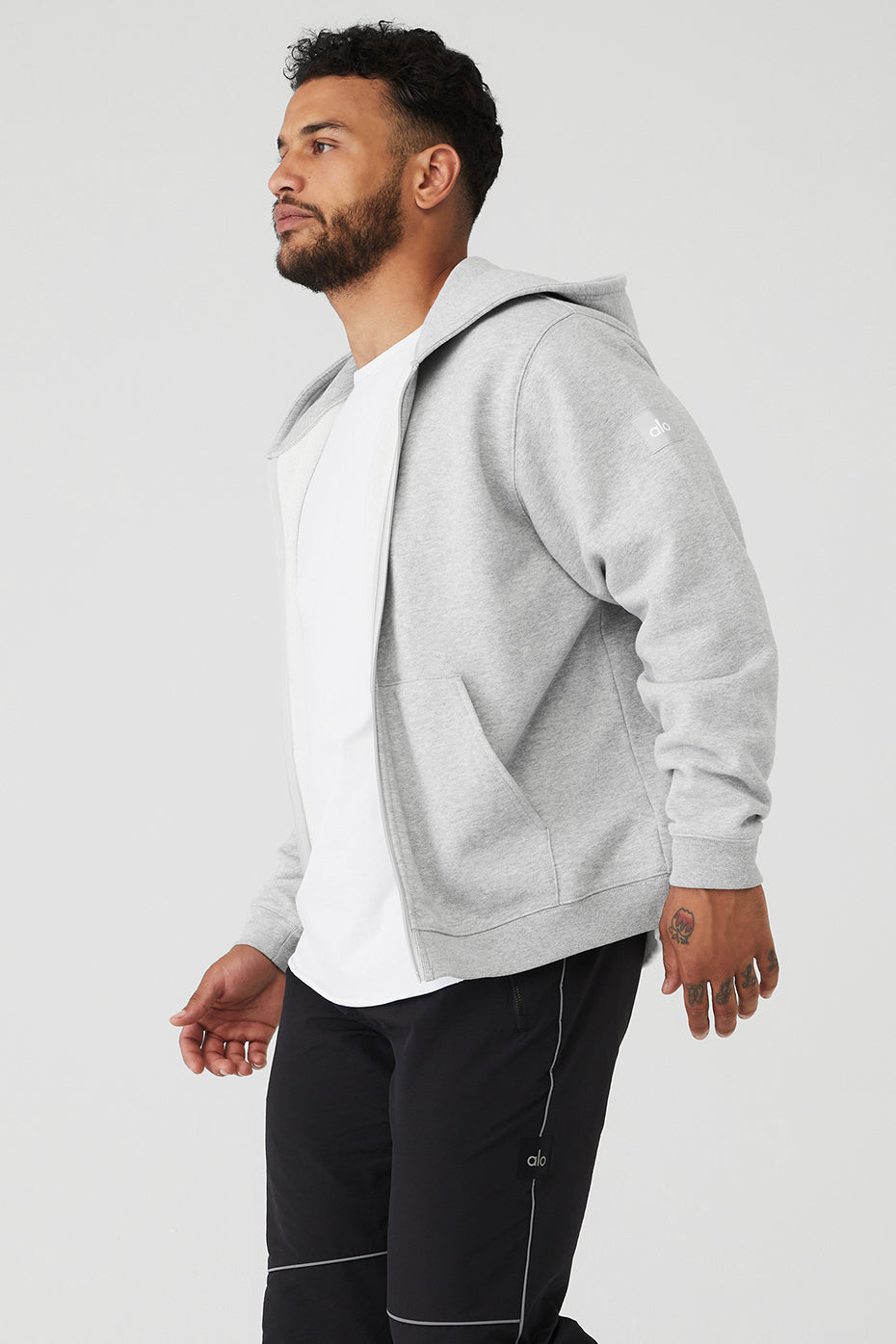 Grey Men's Alo Yoga Renown Heavy Weight Full Zip Hoodie | PBF-620415