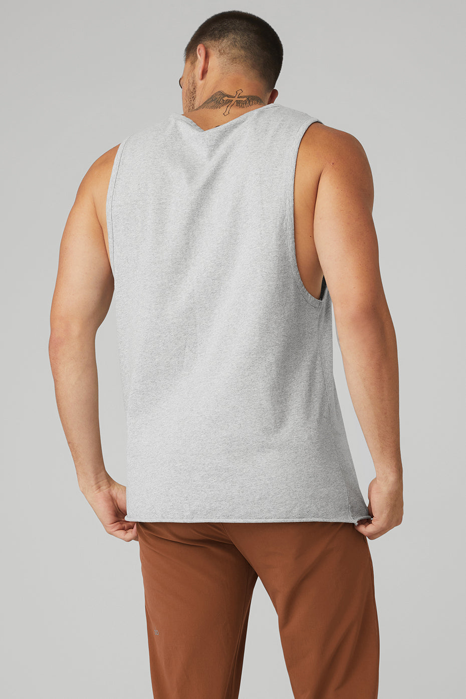 Grey Men's Alo Yoga Society Tanks | OQR-724596