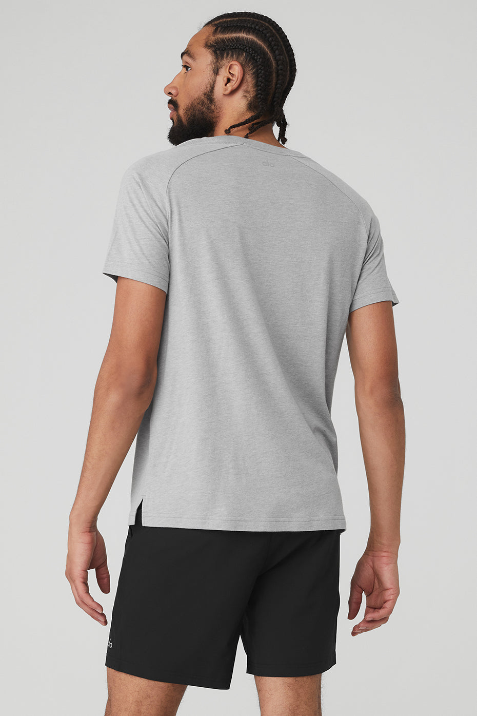 Grey Men's Alo Yoga The Triumph Crew Neck Tee Short Sleeve | VUM-751260