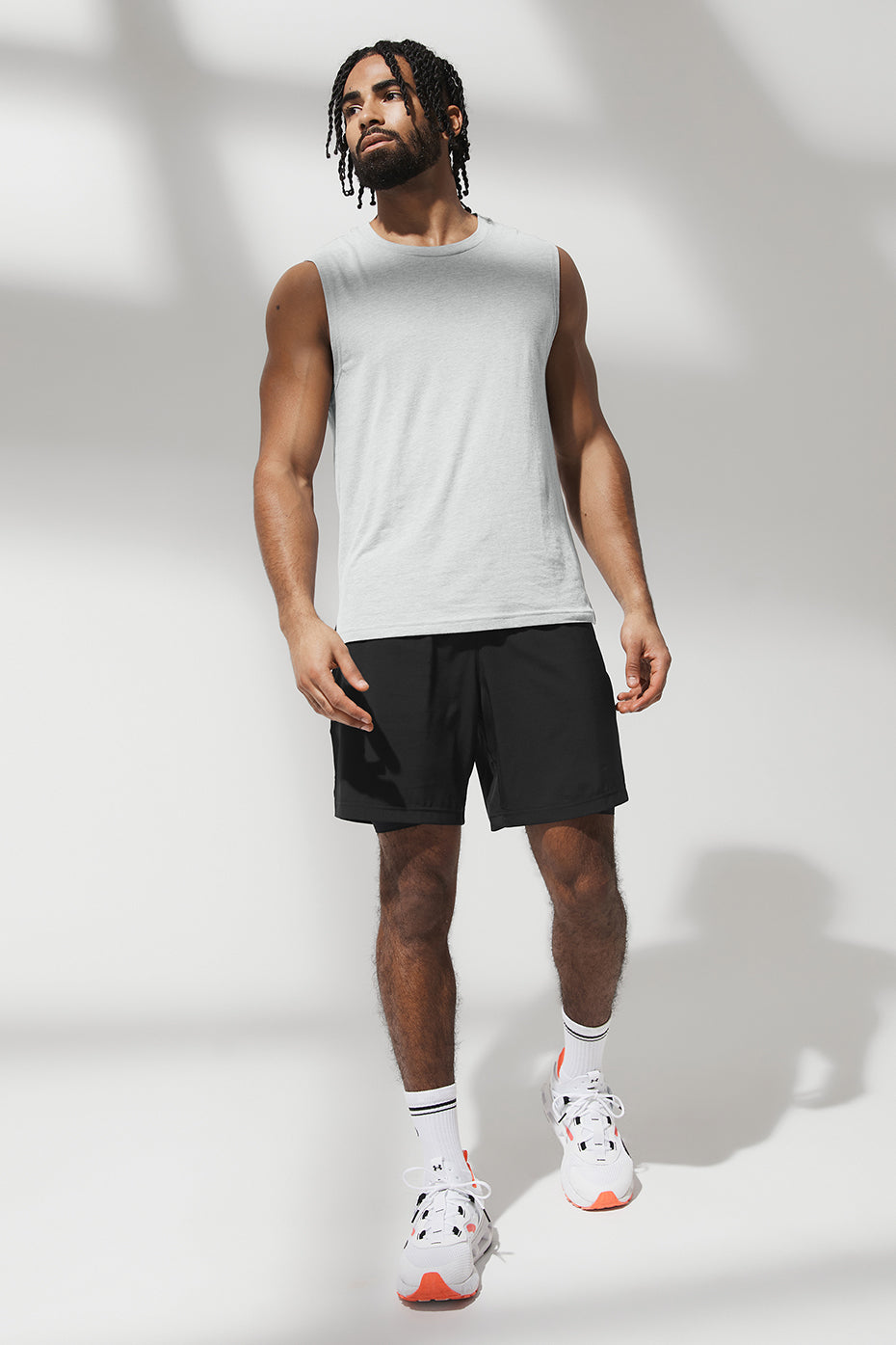 Grey Men's Alo Yoga The Triumph Muscle Tanks | NPI-921364