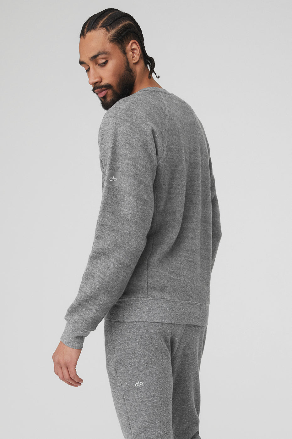 Grey Men's Alo Yoga Triumph Crew Neck Sweatshirts | YBO-198364