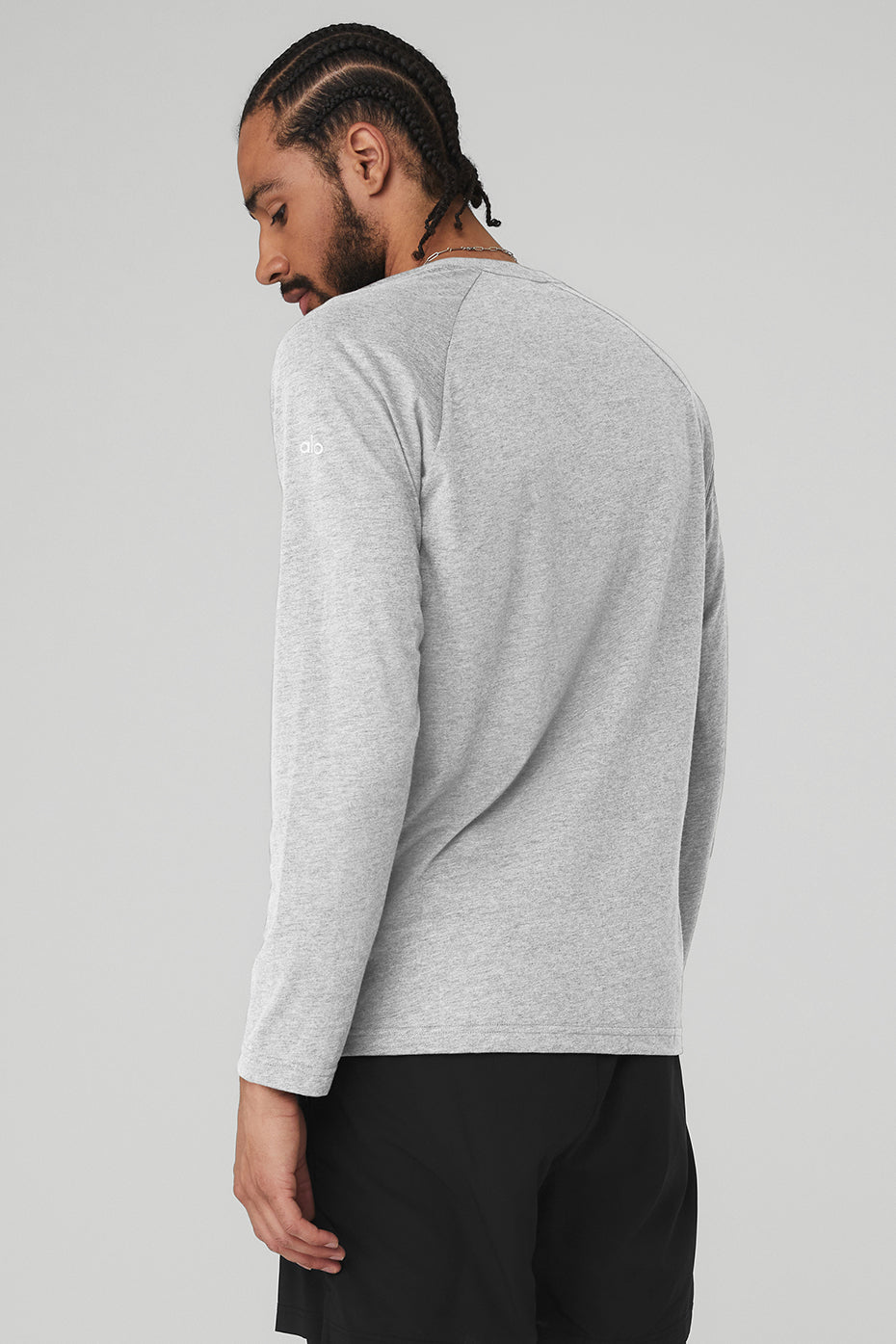 Grey Men's Alo Yoga Triumph Tee Long Sleeve | MEJ-301529