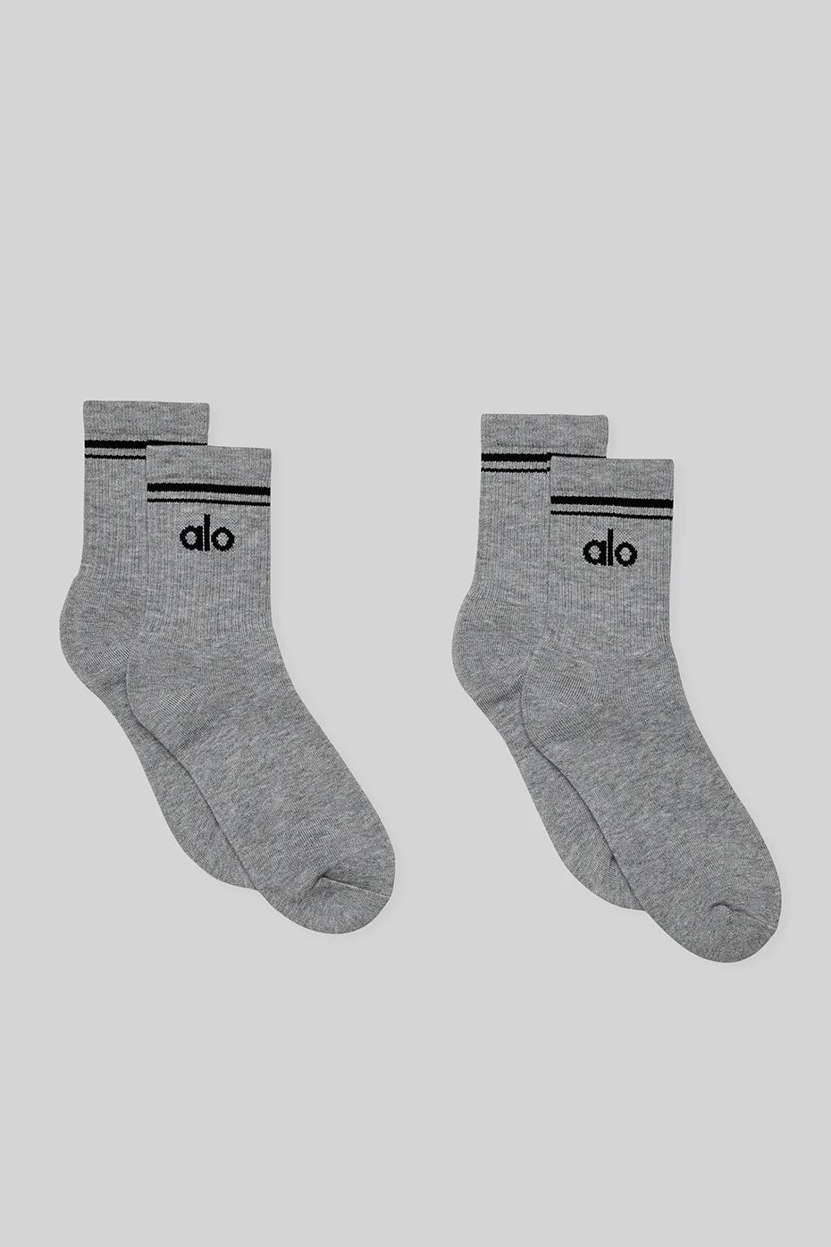 Grey Unisex Alo Yoga Half-Crew Throwback (2 Pack) Socks | TNE-924835