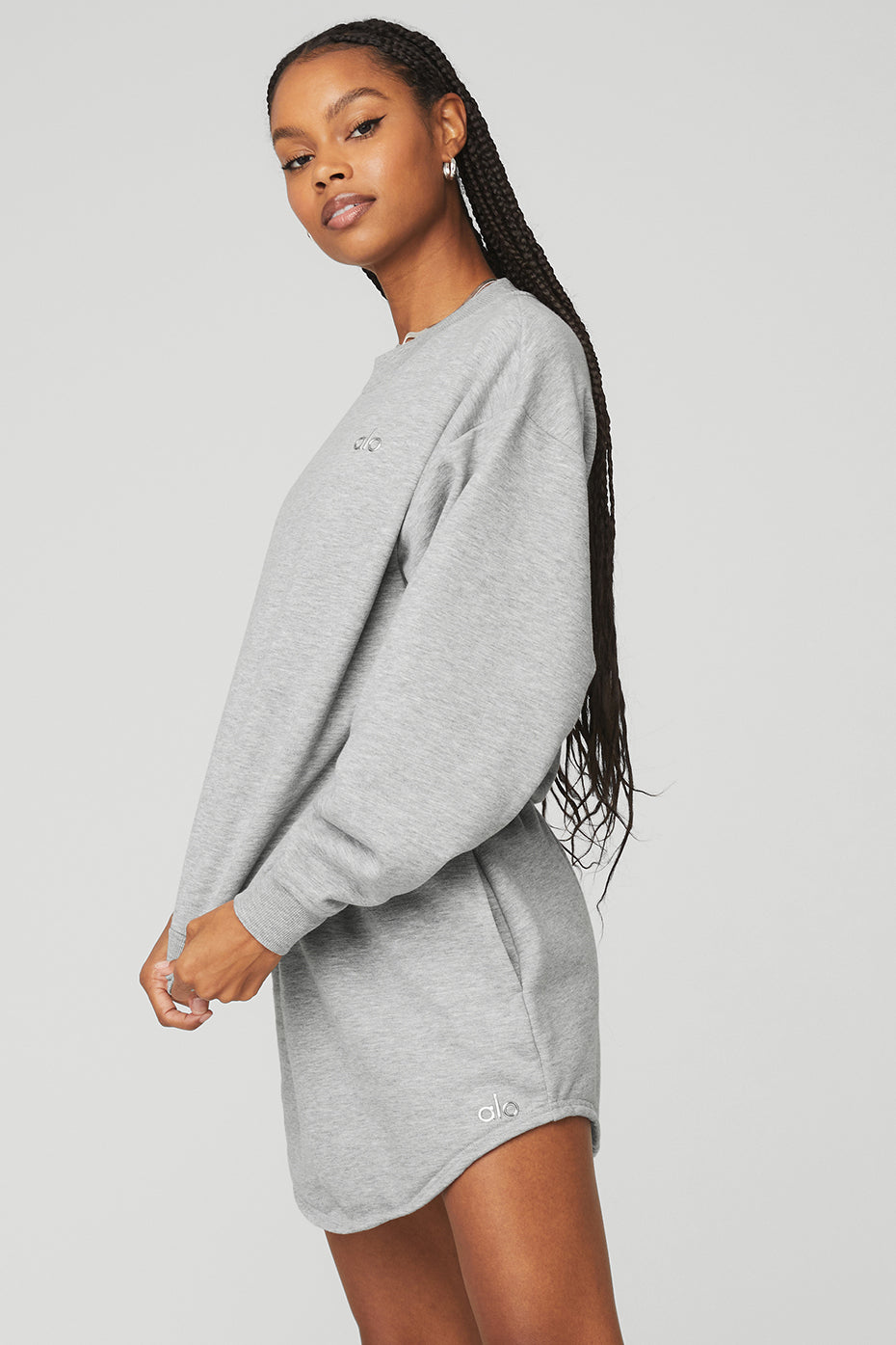 Grey Women's Alo Yoga Accolade Crew Neck Pullover Sweatshirts | DCM-630841