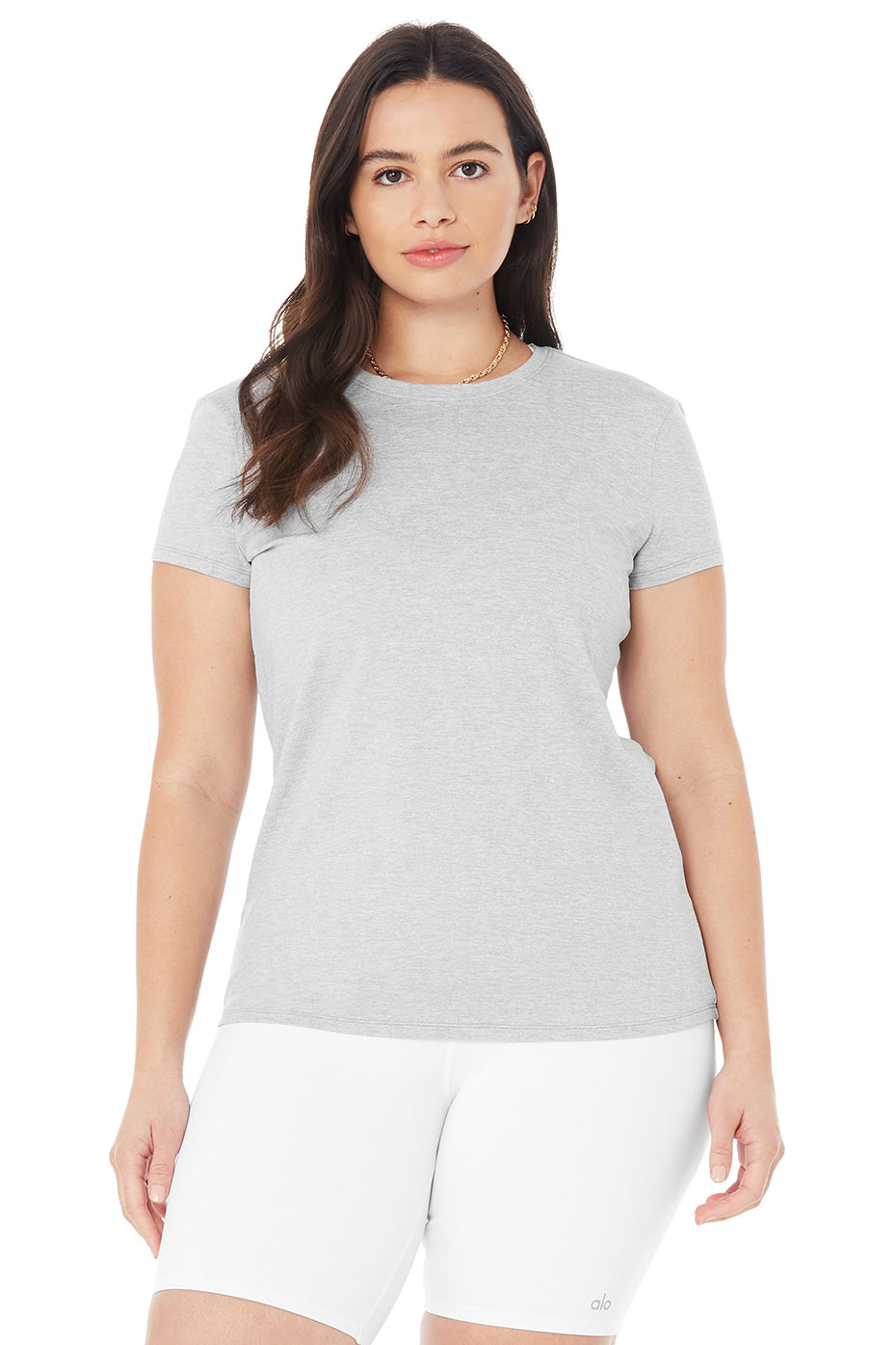 Grey Women's Alo Yoga Alosoft Finesse Tee Short Sleeve | EAN-365804