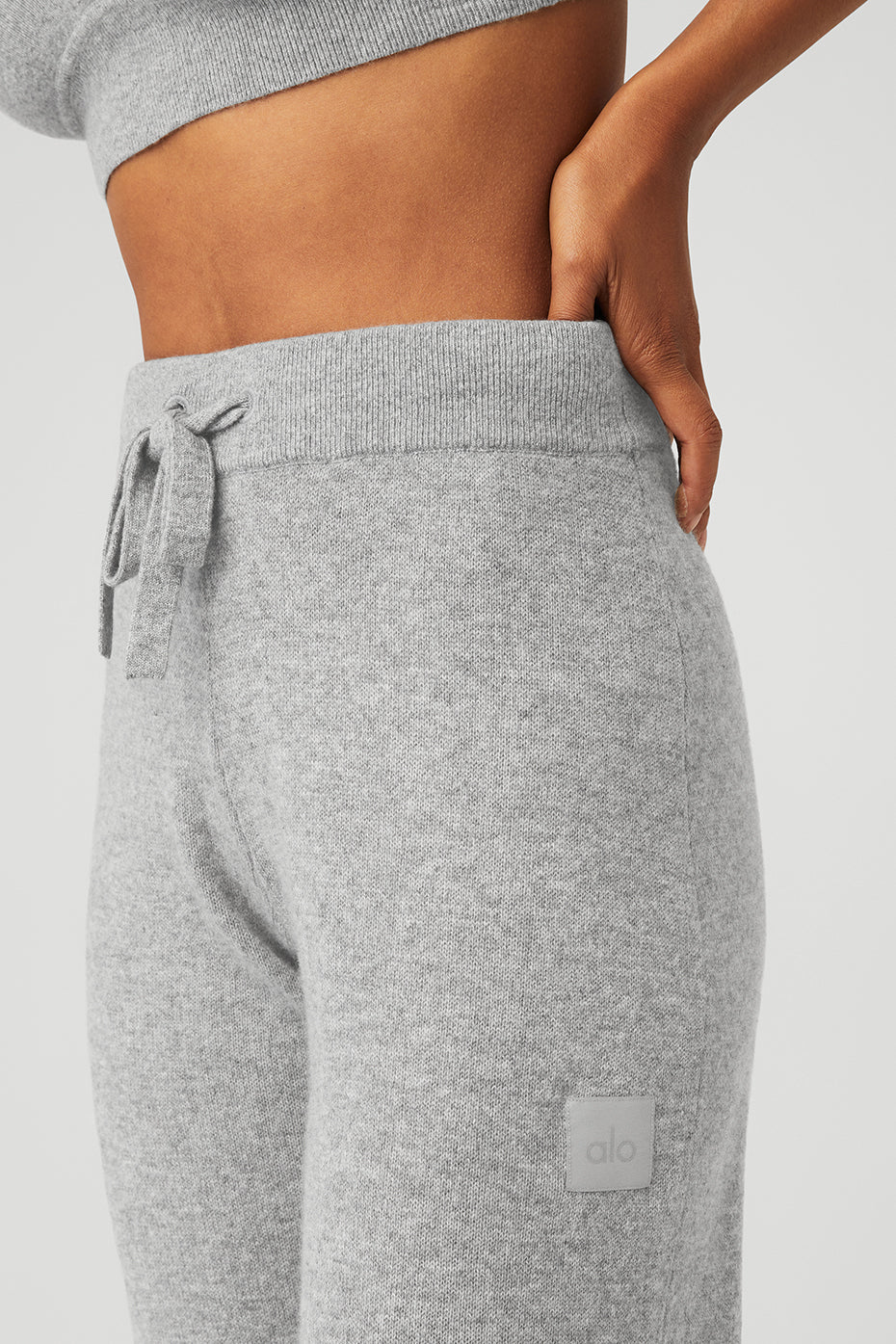 Grey Women's Alo Yoga Cashmere High-Waist Jet Set Wide Leg Sweatpants | UCS-153026