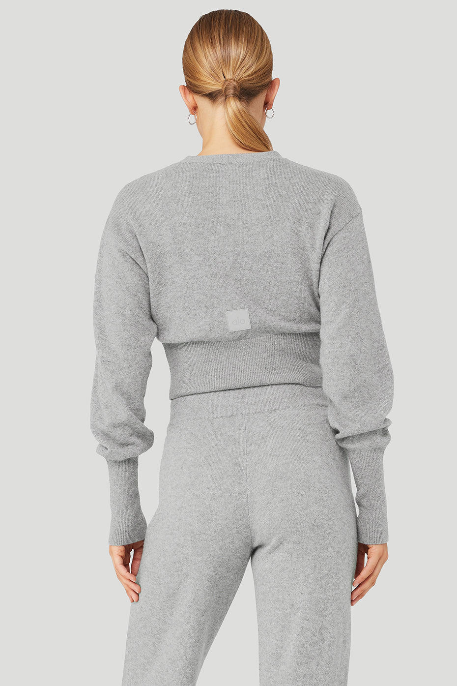 Grey Women's Alo Yoga Cashmere Jet Set Cardigan Sweatshirts | NLB-924581