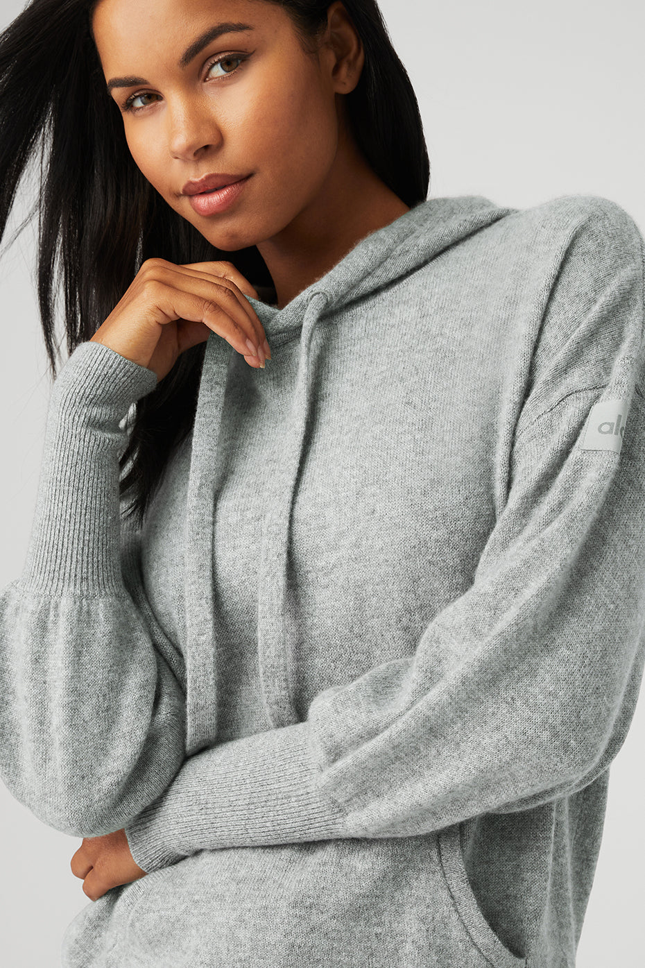 Grey Women's Alo Yoga Cashmere Jet Set Hoodie | VLG-519240