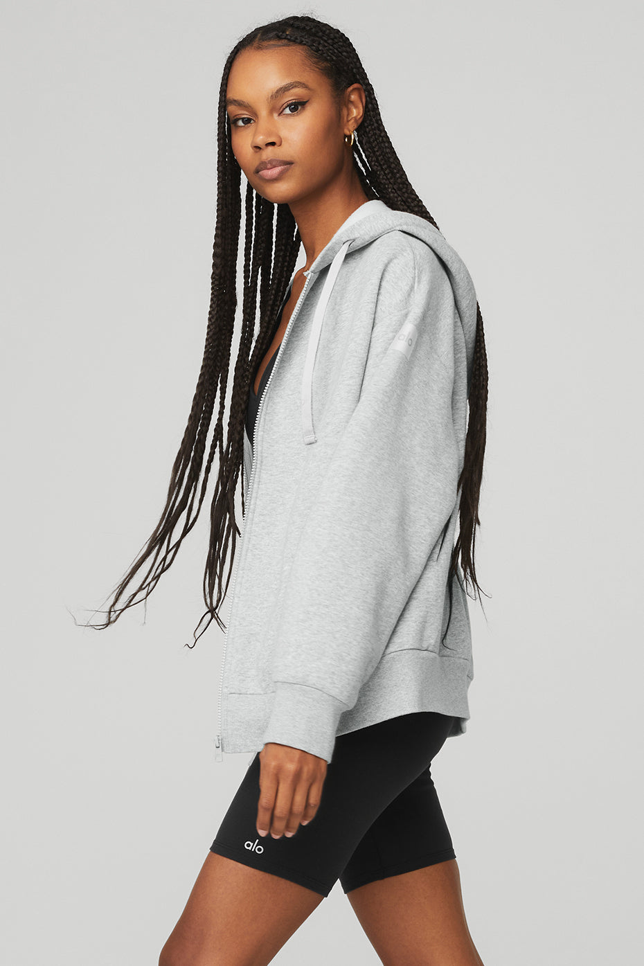 Grey Women's Alo Yoga Everyday Full Zip Hoodie | MSR-017439