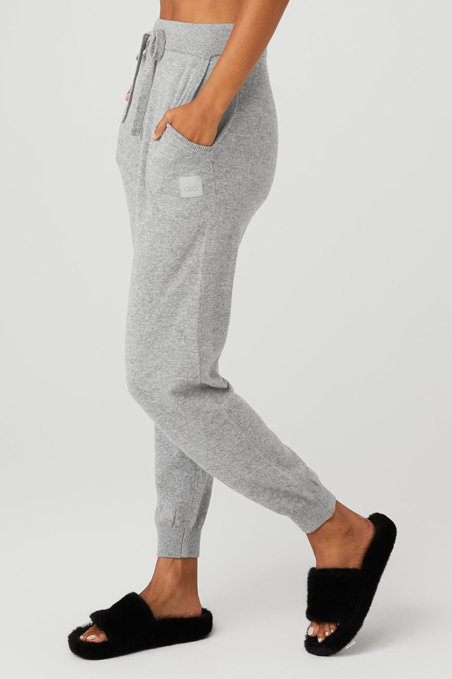 Grey Women's Alo Yoga High-Waist Cashmere Jet Set Sweatpants | MVJ-058724