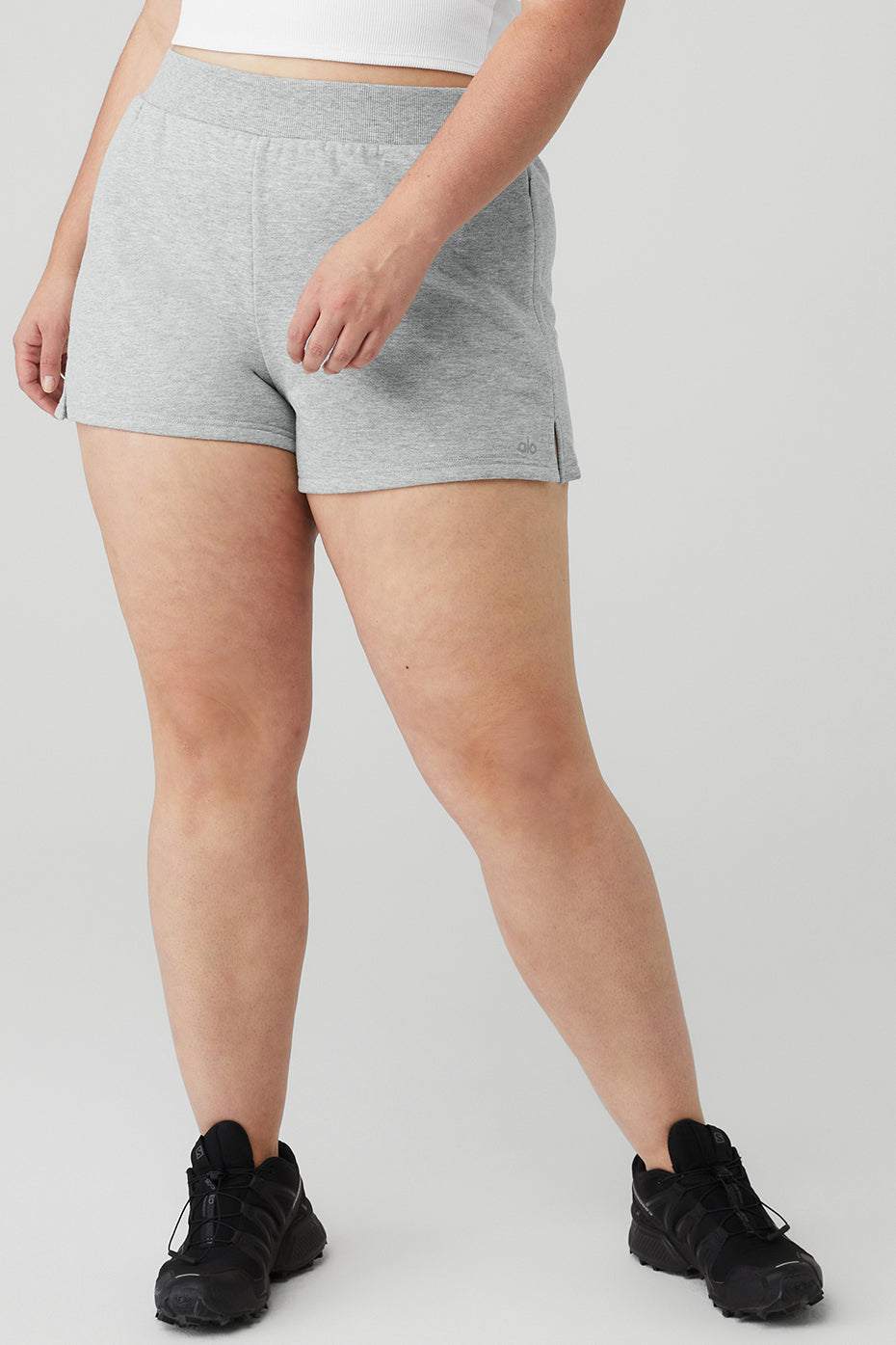 Grey Women's Alo Yoga High-Waist Headliner Shorts | UOQ-240368