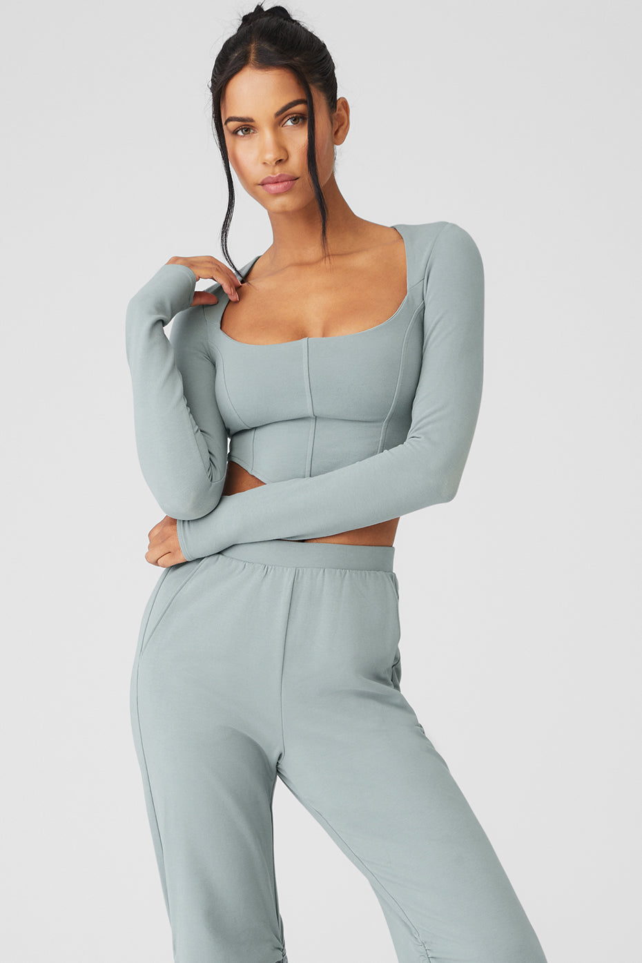 Grey Women's Alo Yoga Soft Sculpt Long Sleeve | SDK-915627