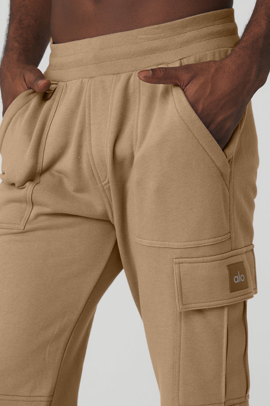 Khaki Men's Alo Yoga Highline Cargo Sweatpants | VXS-891627