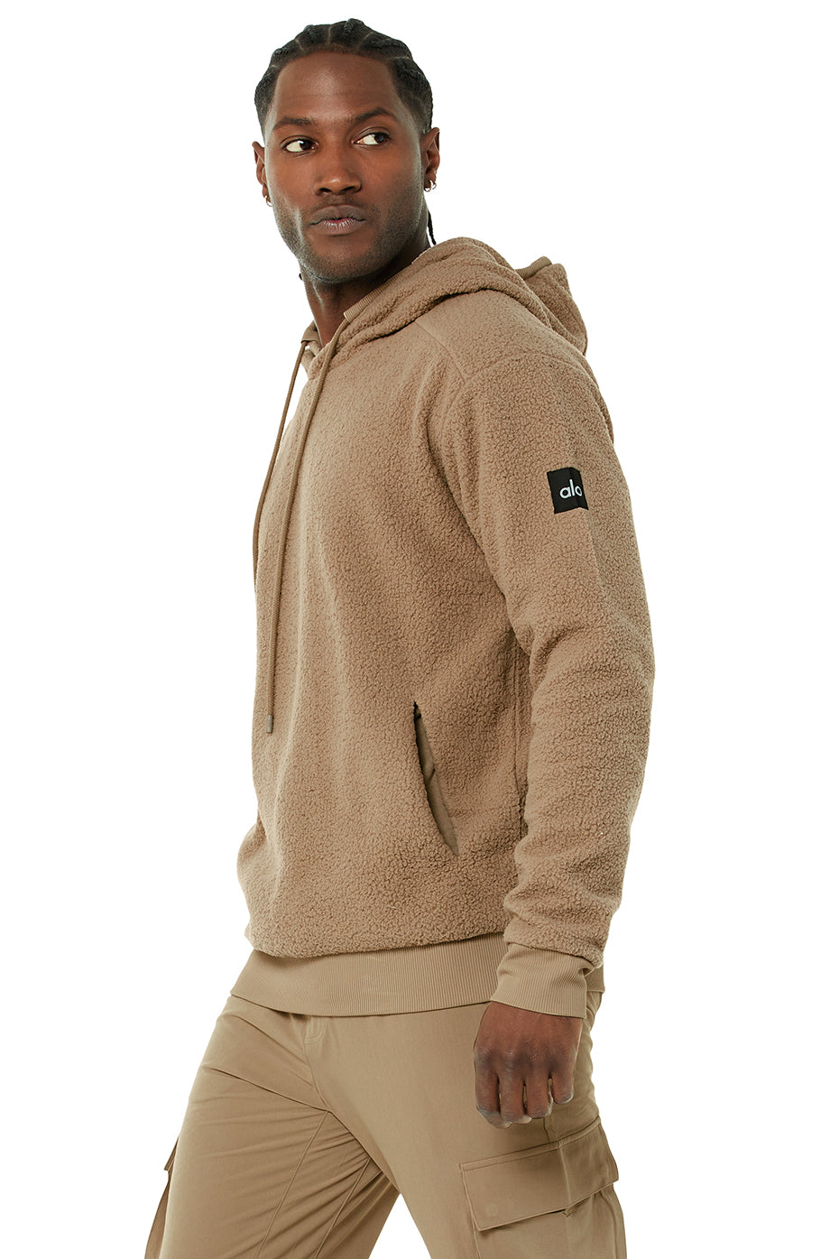 Khaki Men's Alo Yoga Sherpa Hoodie | CGX-109673