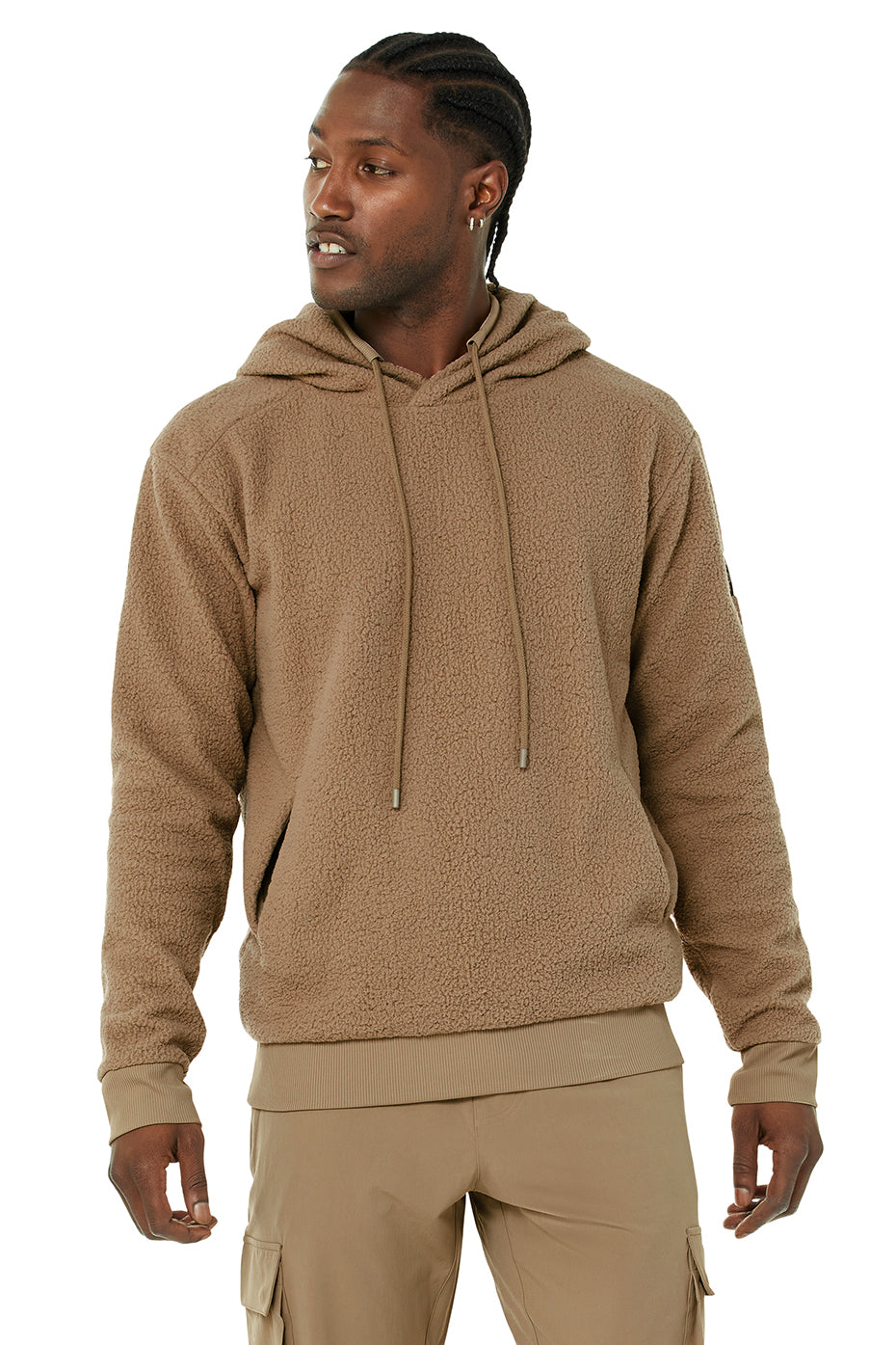 Khaki Men\'s Alo Yoga Sherpa Hoodie | CGX-109673