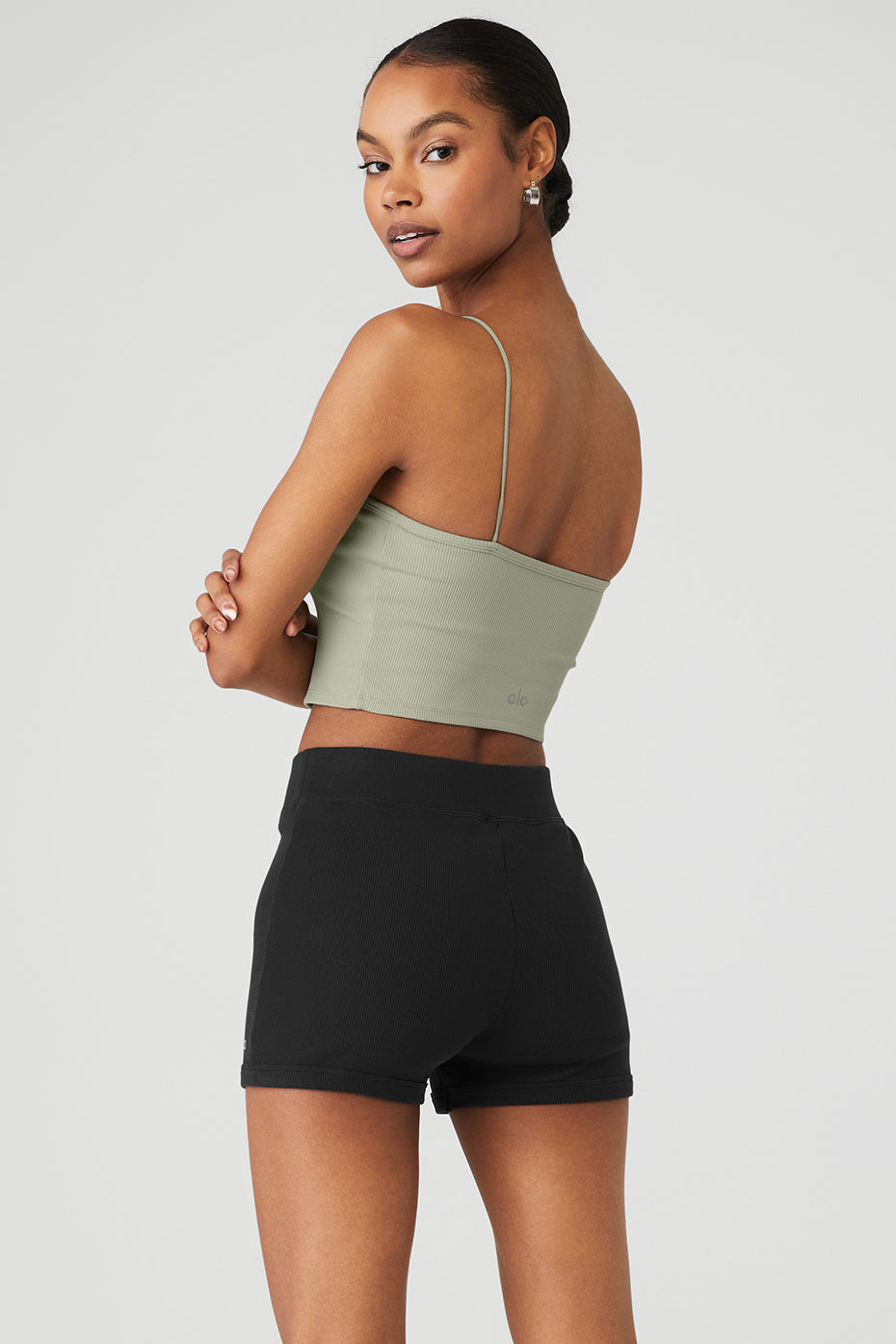 Light Green Women's Alo Yoga Goddess Ribbed Bandeau Tanks | CYB-810675