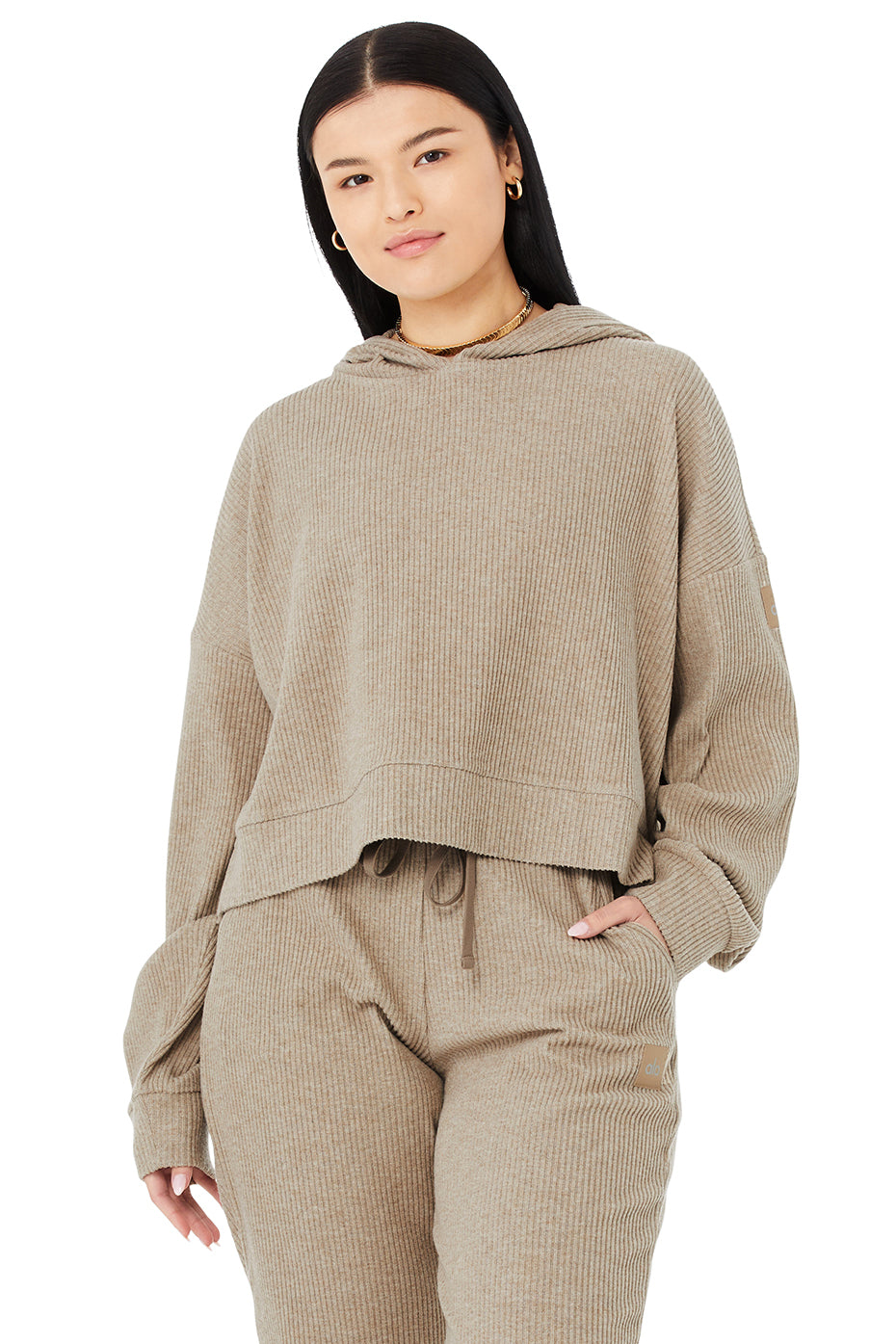 Light Khaki Women's Alo Yoga Muse Hoodie | ZCH-412360