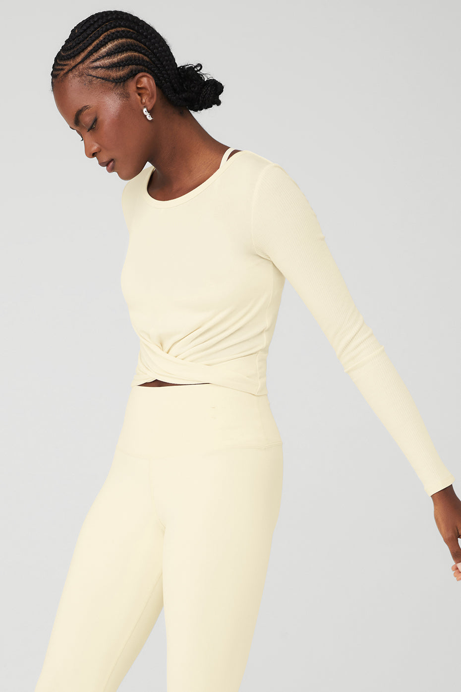 Light Yellow Women's Alo Yoga Cover Long Sleeve | UGX-183697