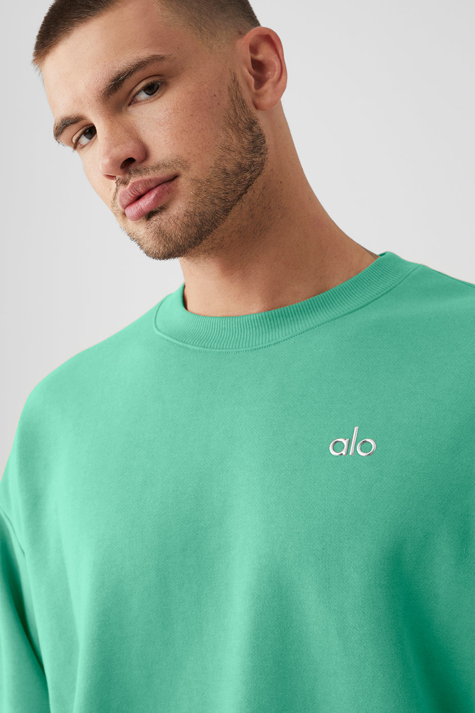 Mint Men's Alo Yoga Accolade Crew Neck Pullover Sweatshirts | XUP-138726