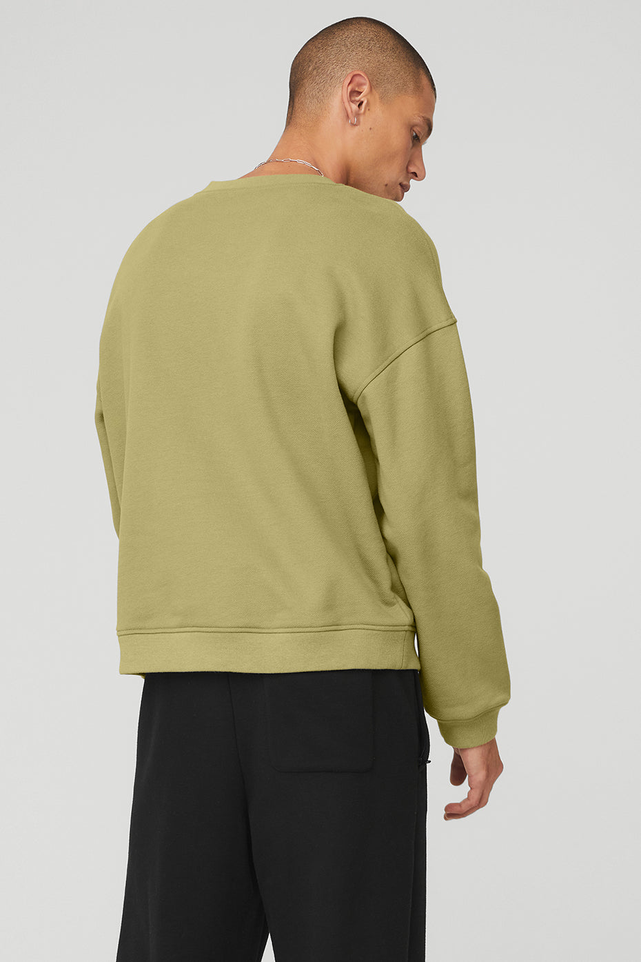 Mustard Green Men's Alo Yoga Renown Heavy Weight Crew Neck Pullover Sweatshirts | SCF-275498