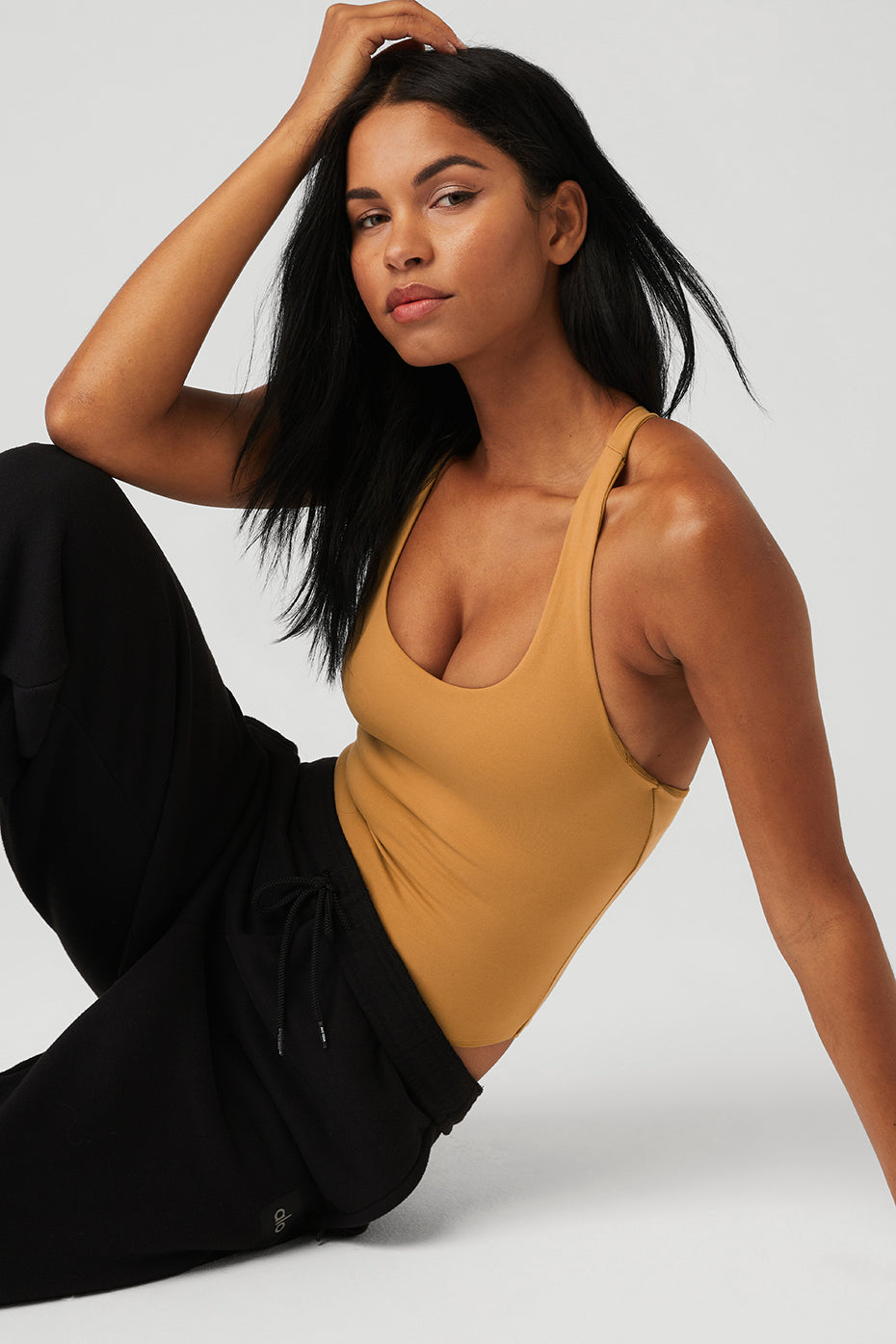 Mustard Yellow Women's Alo Yoga Sleek Back Bodysuit | YWM-047395