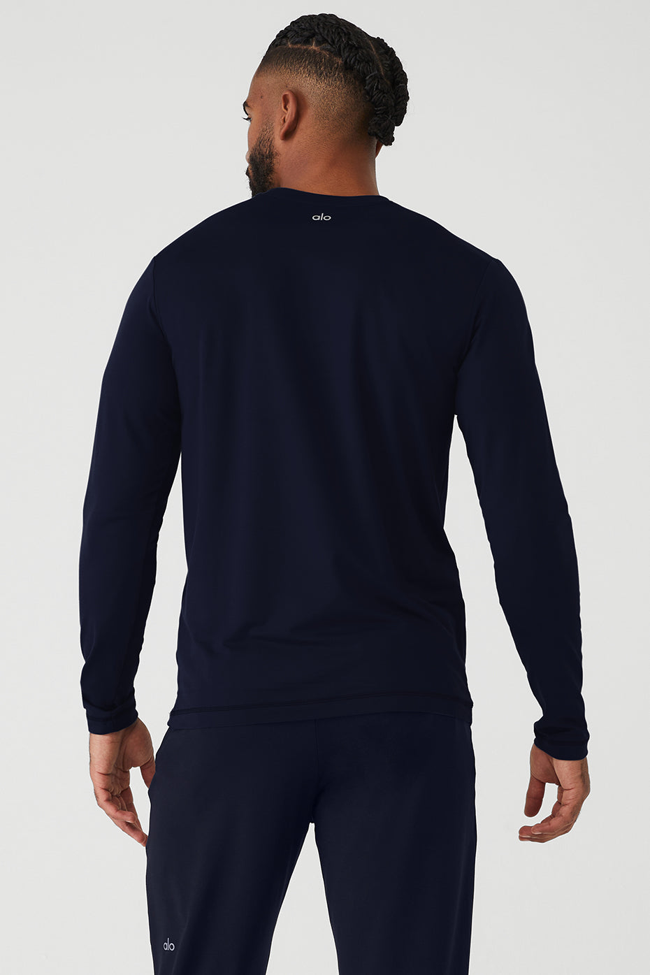 Navy Men's Alo Yoga Conquer Reform Crewneck Long Sleeve | FDX-608754