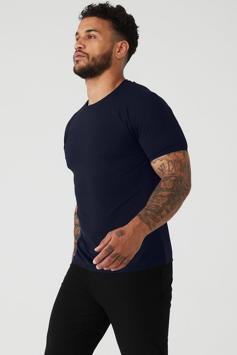 Navy Men's Alo Yoga Idol Performance Tee Short Sleeve | MSZ-926187