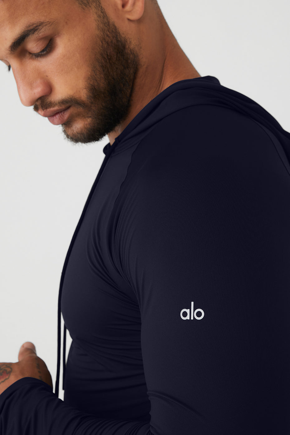 Navy Men's Alo Yoga Idol Runner Hoodie | DAQ-078914