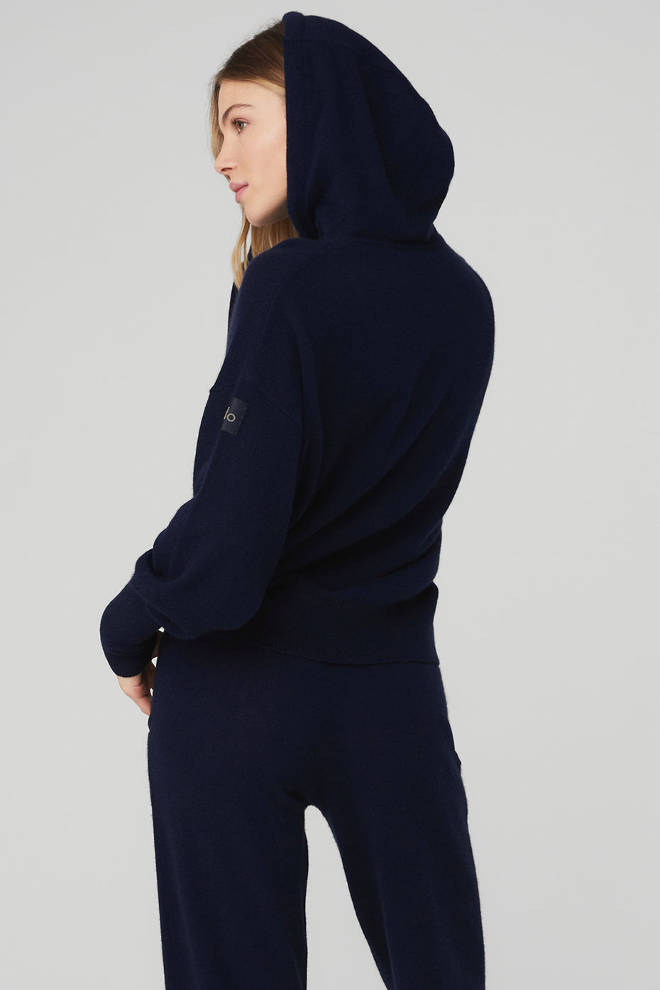 Navy Women's Alo Yoga Cashmere Jet Set Hoodie | FIK-509163