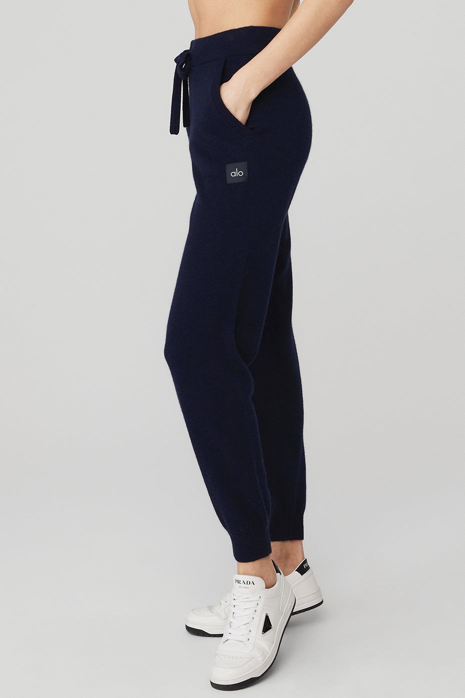 Navy Women's Alo Yoga High-Waist Cashmere Jet Set Sweatpants | EGH-743298