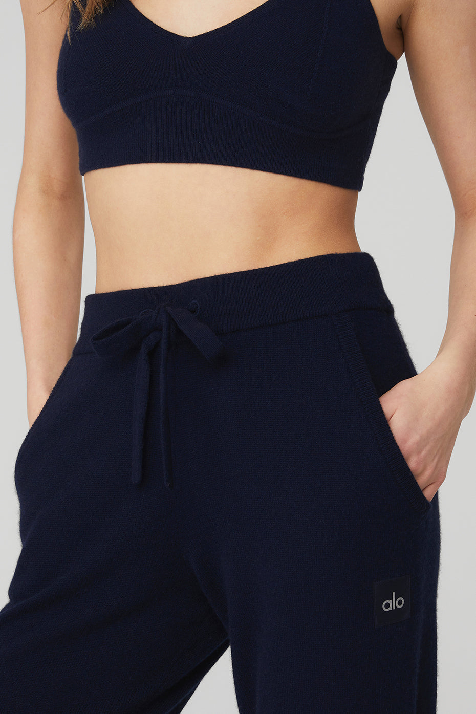 Navy Women's Alo Yoga High-Waist Cashmere Jet Set Sweatpants | EGH-743298