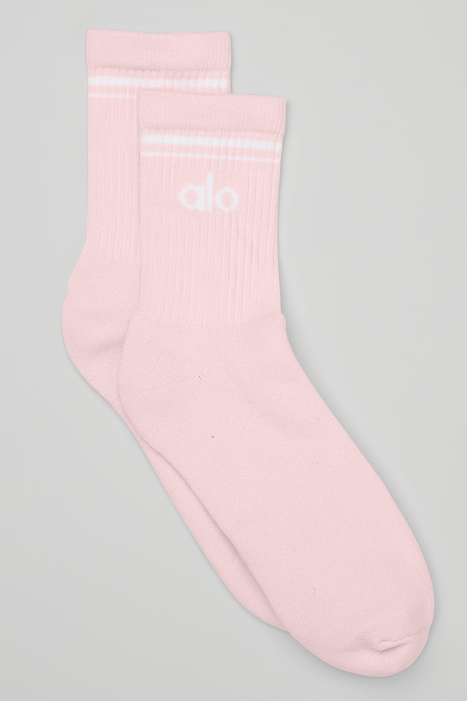 Pink / White Women\'s Alo Yoga Half-Crew Throwback Socks | SVP-793218