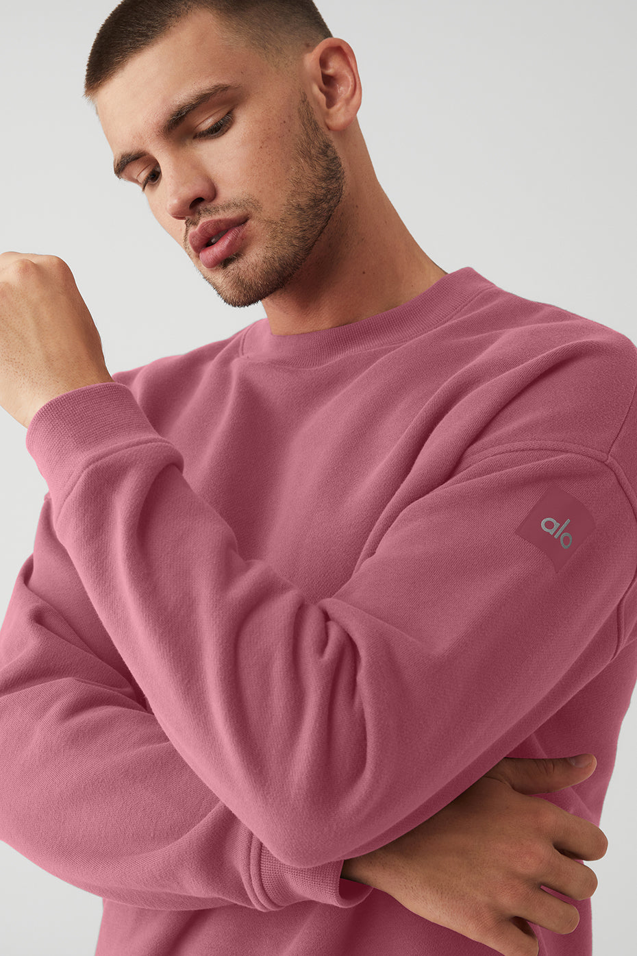 Purple Men's Alo Yoga Renown Heavy Weight Crew Neck Pullover Sweatshirts | GOT-856392