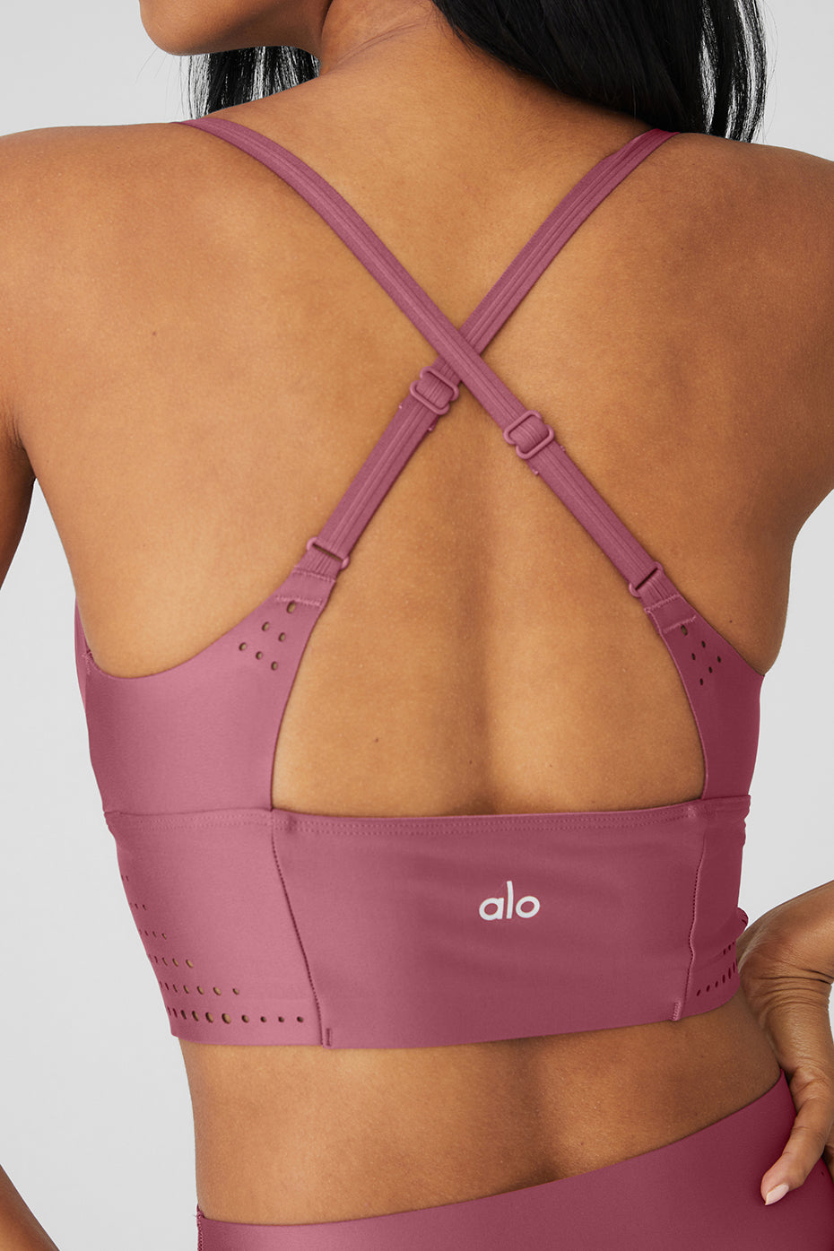 Purple Red Women's Alo Yoga Airlift Laser Cut Speedy Bras | ORN-134206