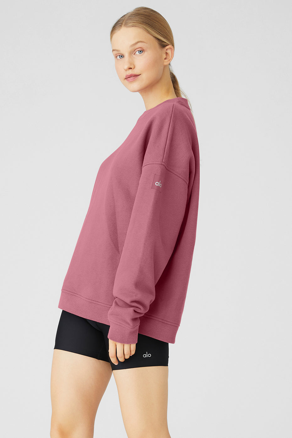 Purple Red Women's Alo Yoga Renown Heavy Weight Crew Neck Pullover Sweatshirts | CJR-469802