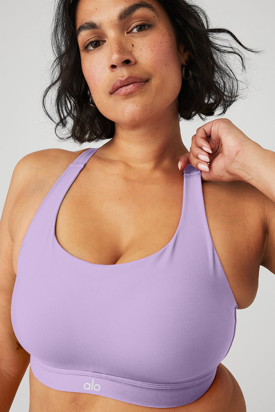 Purple Women's Alo Yoga Power Play High Impact Bras | DXO-437501