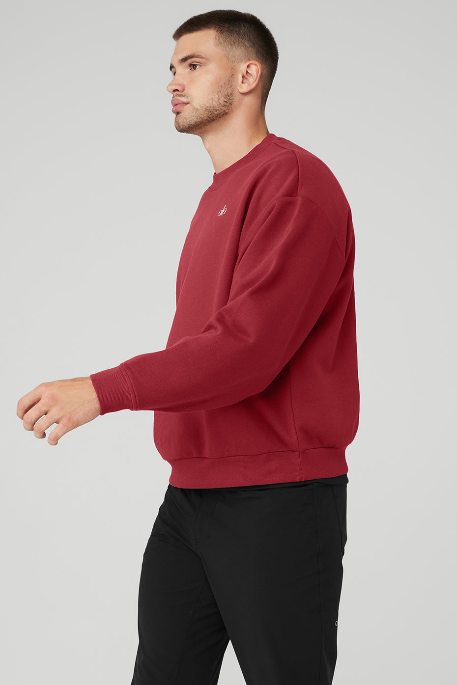 Red Men's Alo Yoga Accolade Crew Neck Pullover Sweatshirts | STY-539807