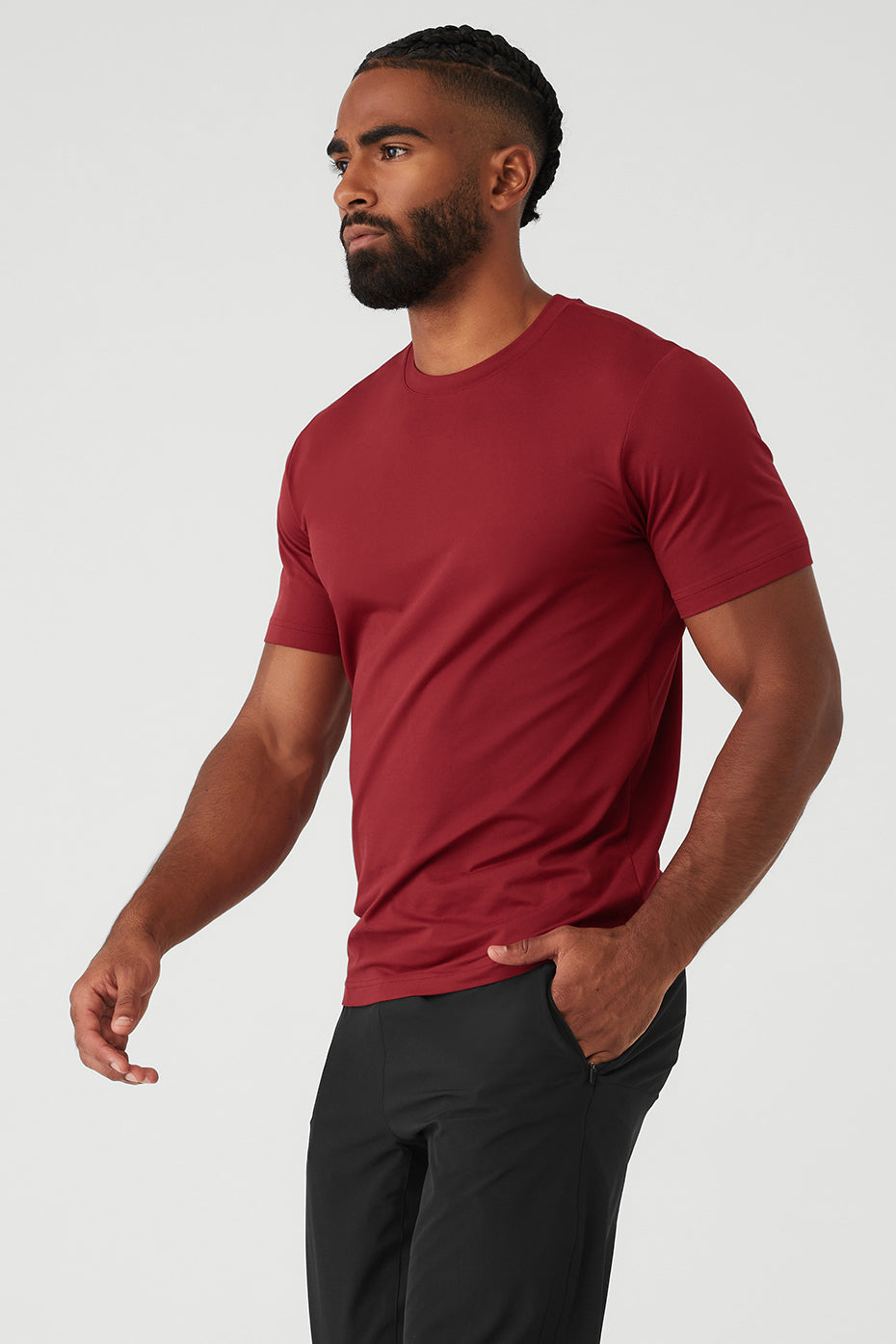 Red Men's Alo Yoga Conquer Reform Crewneck Short Sleeve | NDX-429130