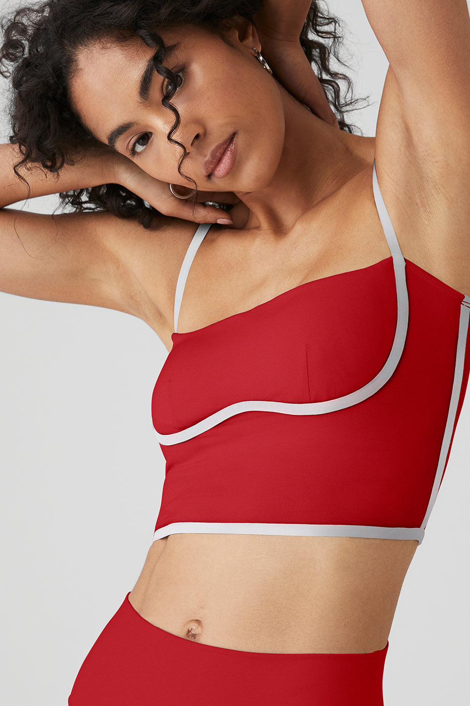 Red / White Women's Alo Yoga Airbrush Streamlined Bras | PMO-170685