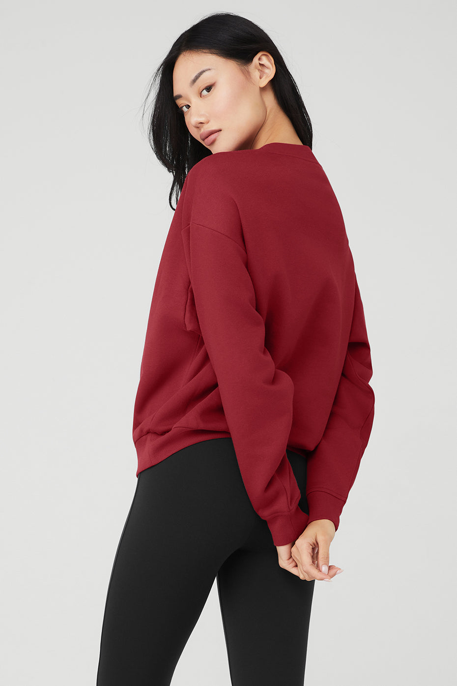 Red Women's Alo Yoga Accolade Crew Neck Pullover Sweatshirts | LTW-842617