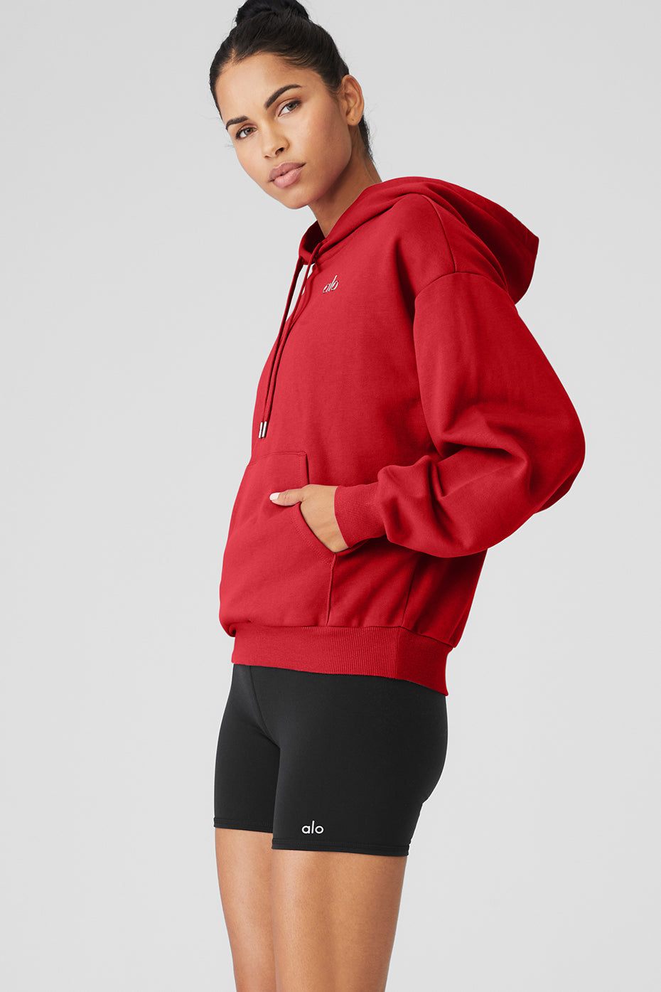 Red Women's Alo Yoga Accolade Hoodie | QBY-846750