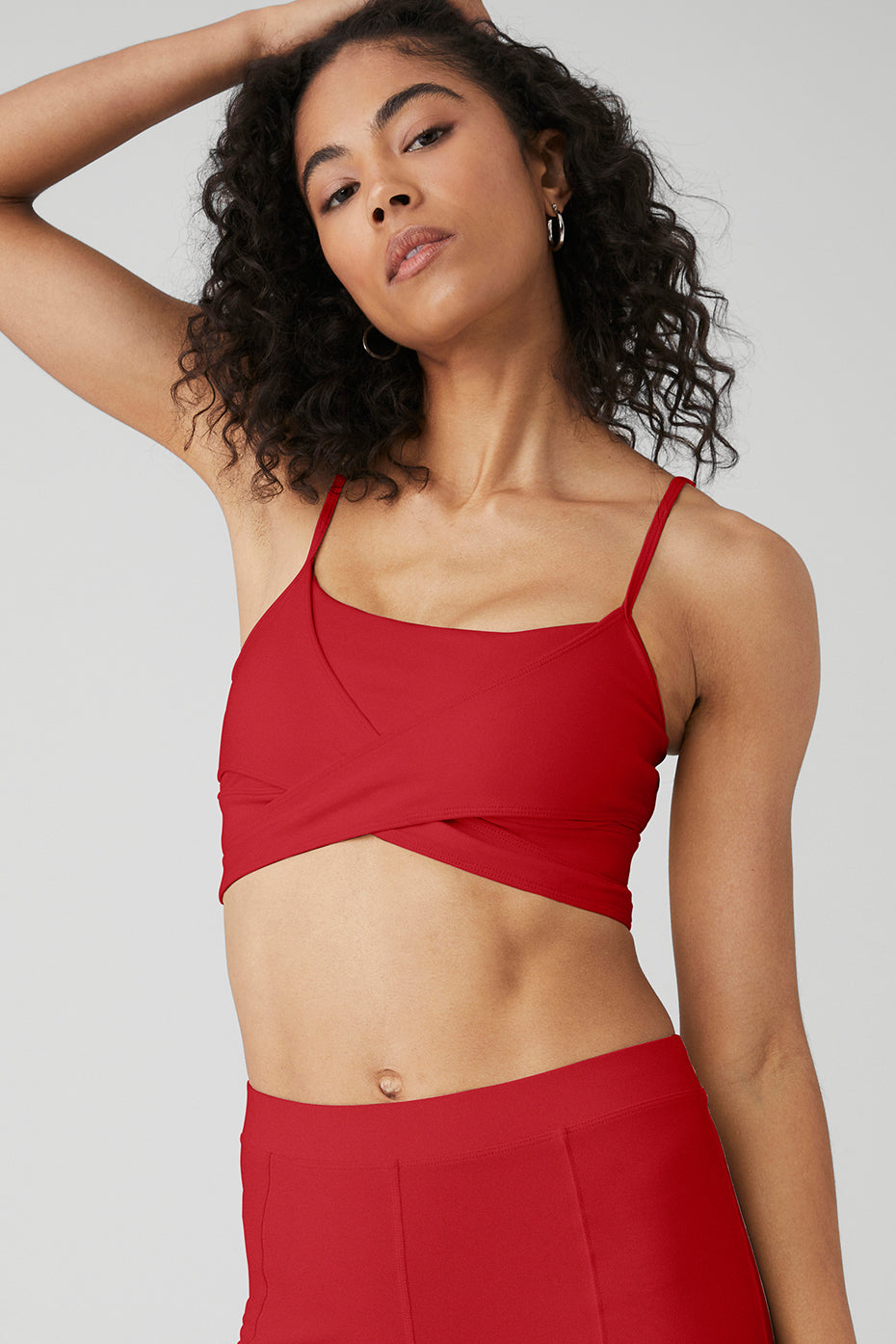 Red Women's Alo Yoga Airbrush Enso Bras | OTG-260934