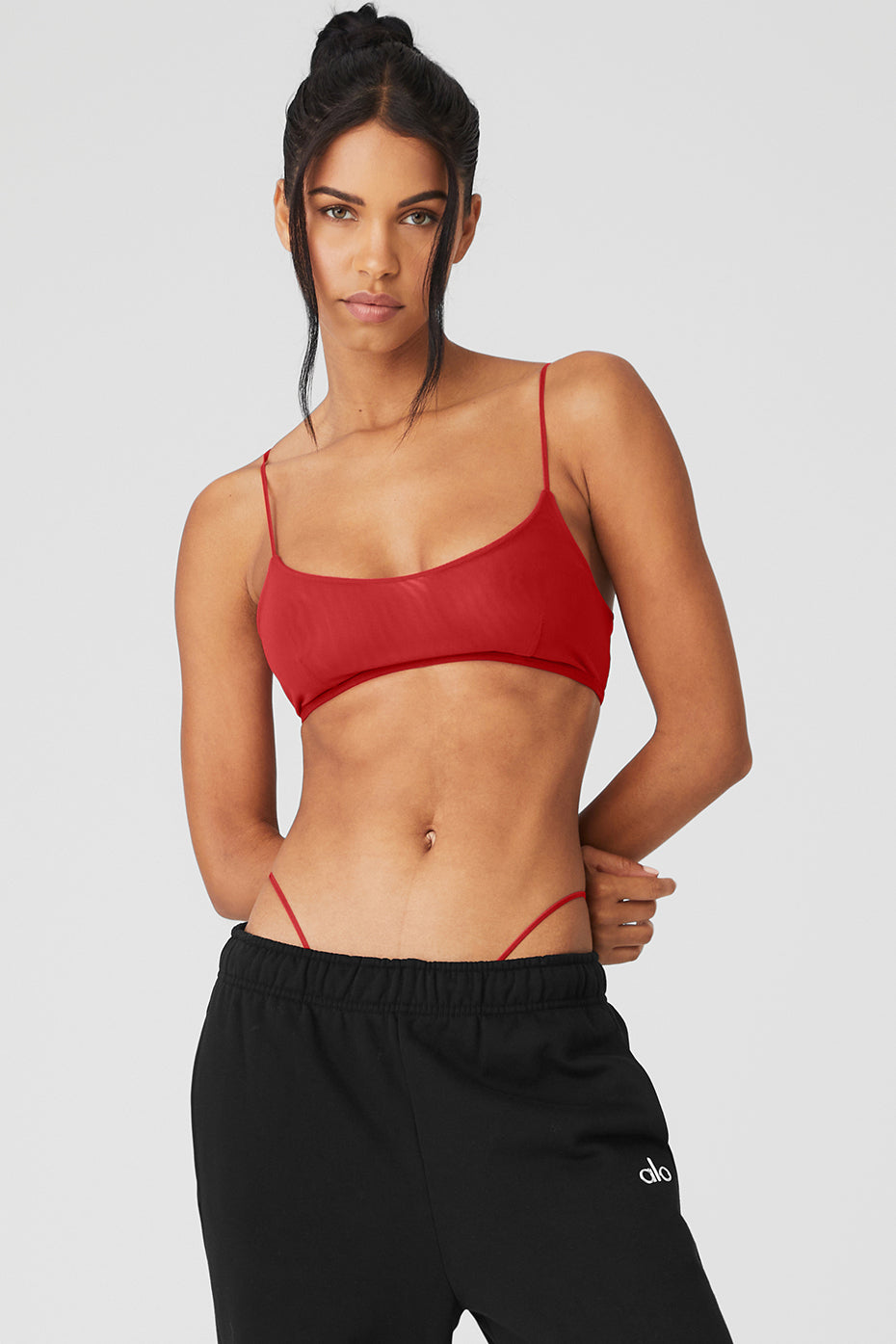 Red Women's Alo Yoga Airmesh Venuslette Bras | OUP-512496