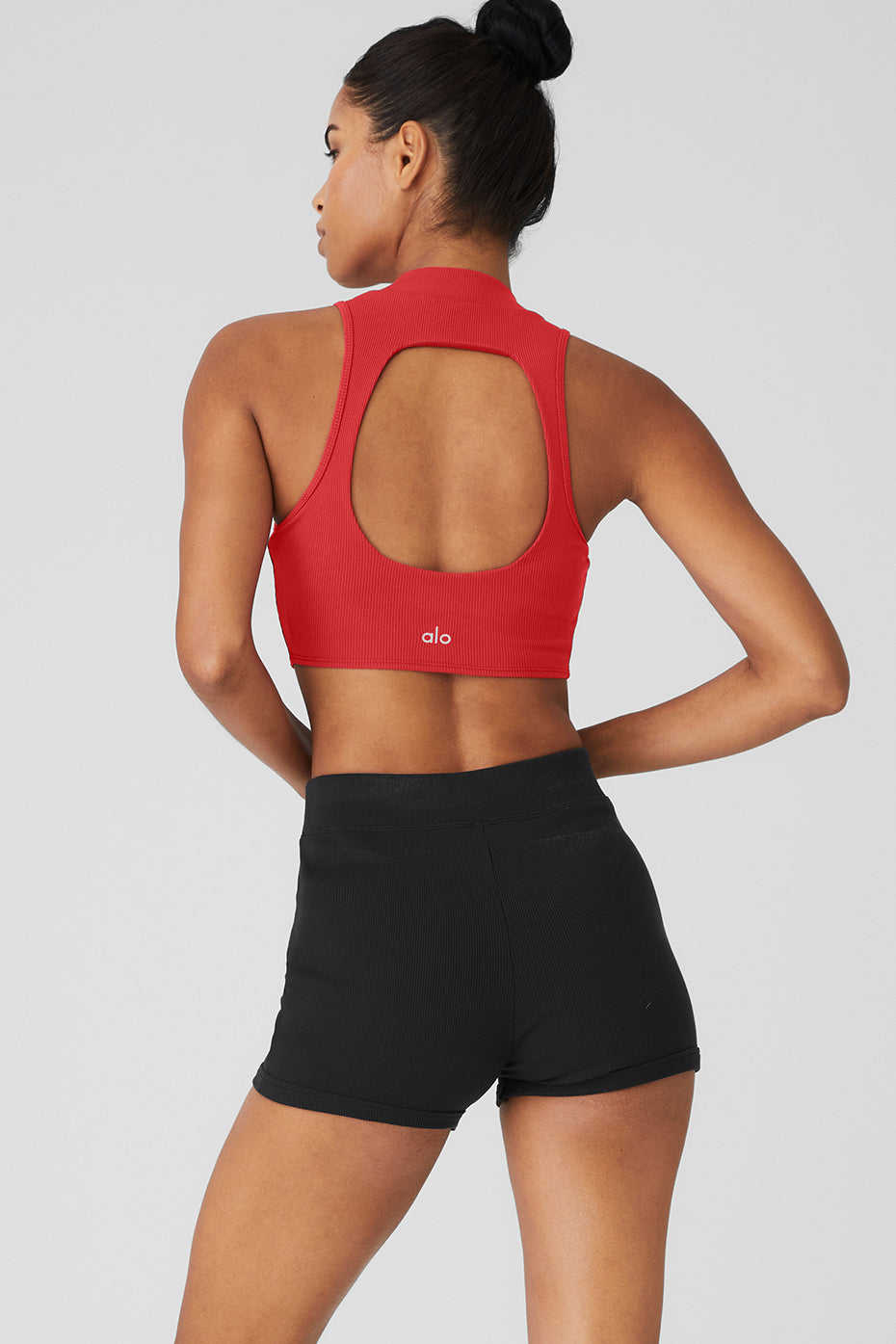 Red Women's Alo Yoga Goddess Rib Cropped Dynamite Tanks | FAJ-249835