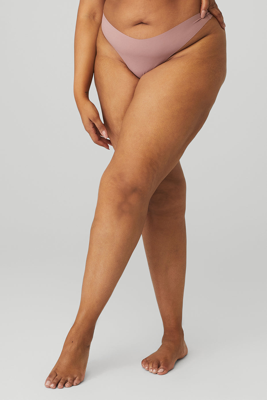 Rose Brown Women's Alo Yoga Airbrush Invisible Thong Underwear | GIS-495761