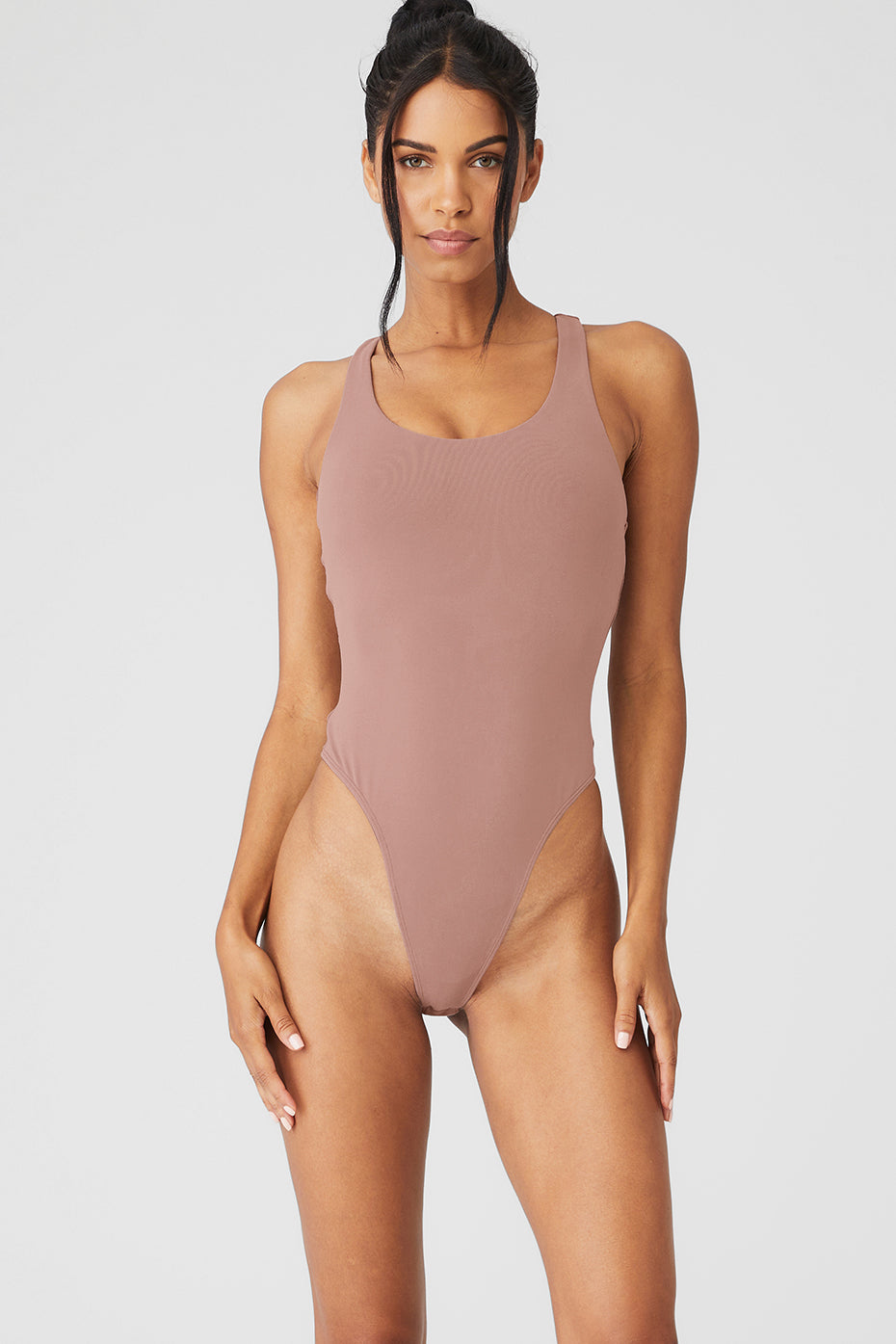 Rose Brown Women's Alo Yoga Sleek Back Bodysuit | QZL-457083