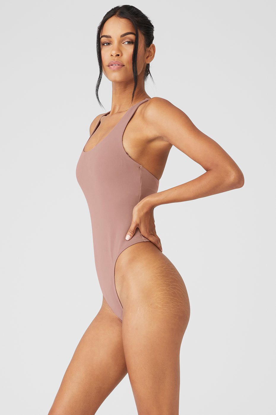 Rose Brown Women's Alo Yoga Sleek Back Bodysuit | QZL-457083